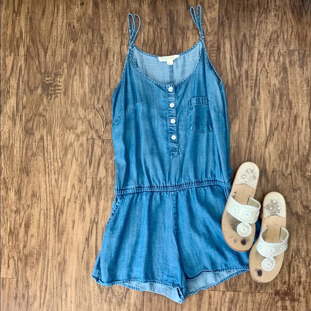 Lovestitch light denim romper